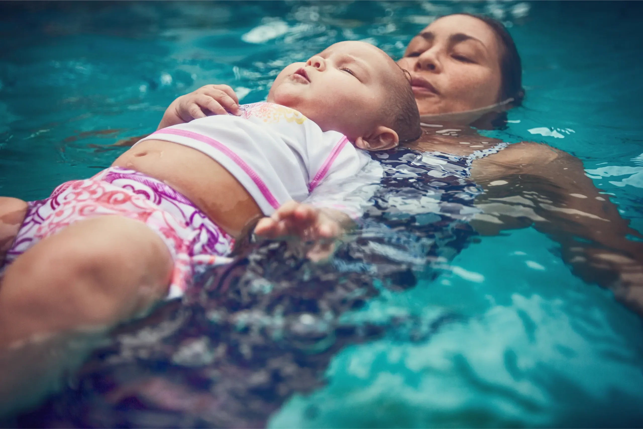 Parent and baby swimming North Tyneside
